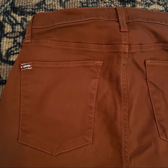 Alice + Olivia Donald Coated Skinny Jeans High Rise Waist Button Chocolate 30 - Picture 11 of 16